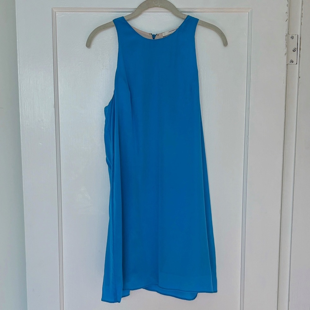 Lavender Brown Halter Teal Dress